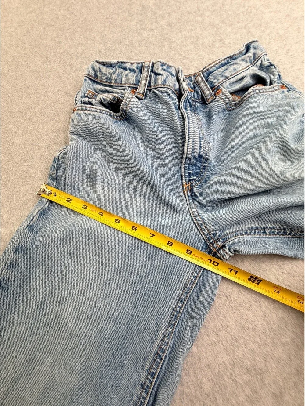 Zara Girls Wide Leg Jeans Size 11-12 Light Wash Blue Denim Youth